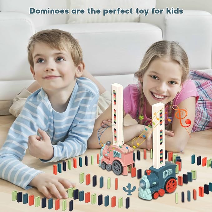Domino Train Automatique avec Dominos Colorés – Jeu Éducatif et Amusant pour Enfants