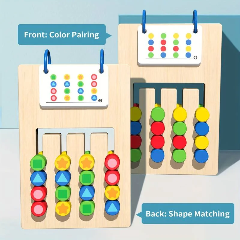 Image galerie 2 - <b>Jeu en Bois Montessori – Roulement à Billes et Cartes Modèles pour Enfants 2-6 ans</b>